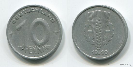 ГДР. 10 пфеннигов (1949, A)