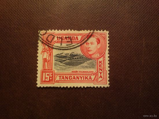 Британская колония Кения , Уганда, Танганьика 1938/43 гг.Король Георг VI и гора Килиманджаро./22а/