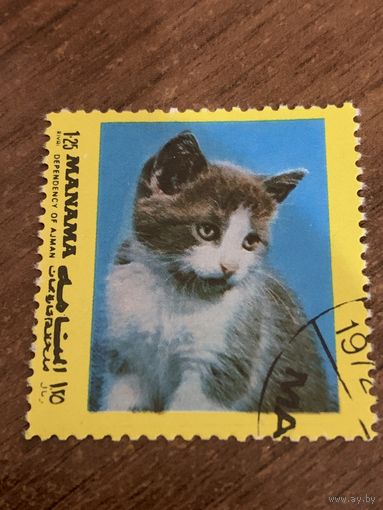 ОАЭ 1972. Манама. Домашние кошки. Марка из серии