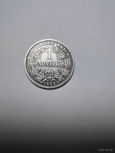 1 марка Германской империи 1902 D года.