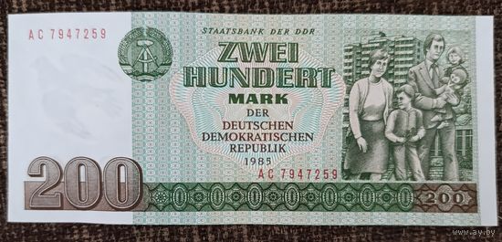 200 марок 1985 года - ГДР - aUNC++
