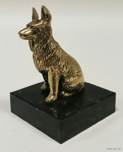 Статуэтка Овчарка Бронза/Змеевик