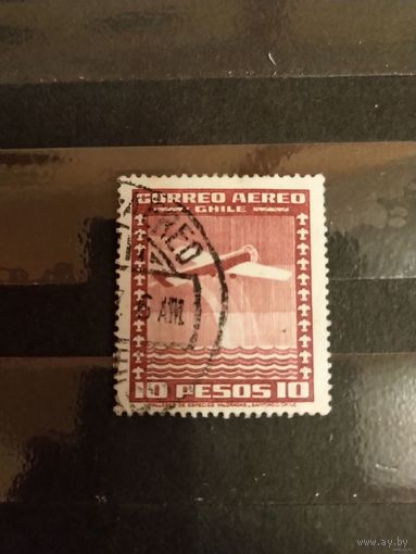 1934 Старенькая марочка Чили авиация самолёт (5-6)
