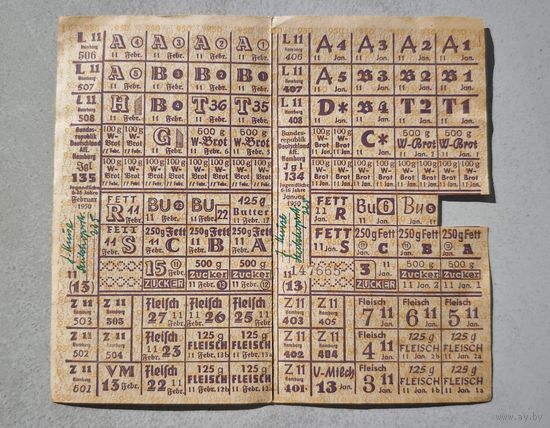 1950 год Германия продуктовая карта
