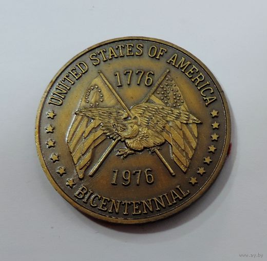 Настольная юбилейная медаль. США. Диаметр 3.8 см.