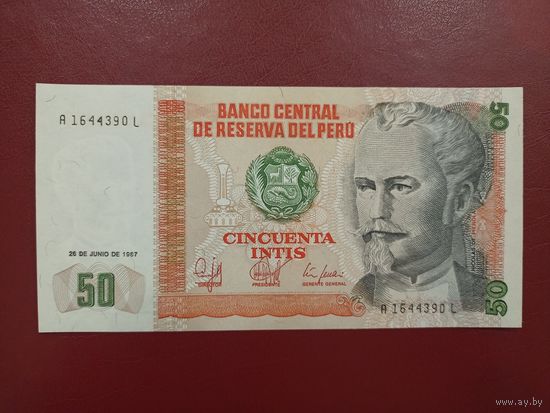 Перу. 50 инти 1987 года. UNC