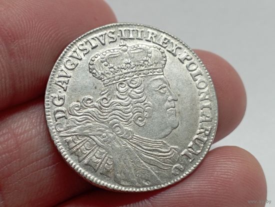 Отличный орт,18 грошей, 1755 год. ЕС. Август III.С рубля,с адекватной минималкой.