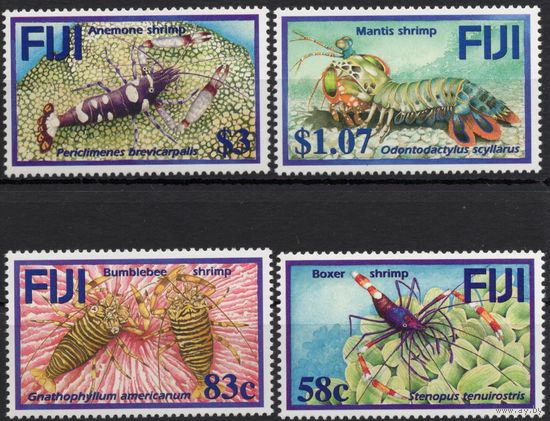 Фиджи 2004. Фауна моря. Креветки. 4 марки Mi 1067
