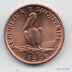 РЕСПУБЛИКА АЛБАНИЯ 1 ЛЕК 1996. UNC. ФАУНА. ПЕЛИКАН