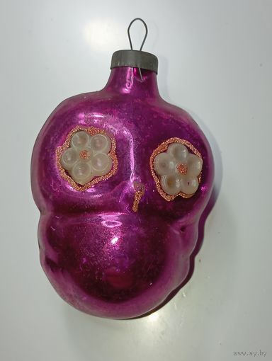 Ёлочная игрушка  - Филин . СССР  . Стекло .