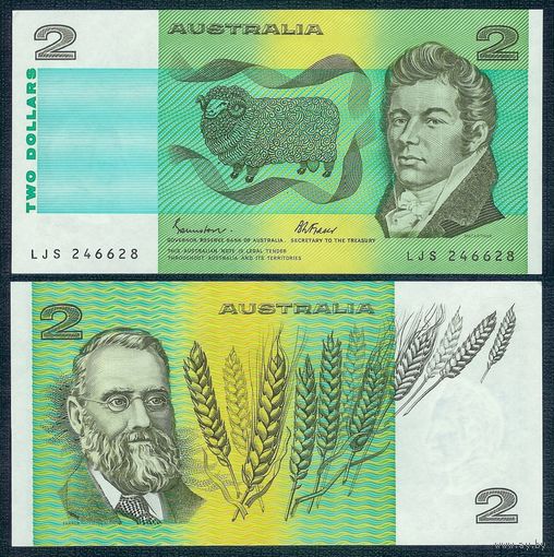 Австралия 2 доллара 1974-1985 год, P-43e, UNC