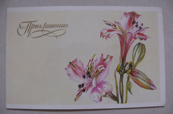 Охотина Н., Приглашение; 1989, двойная, подписана.