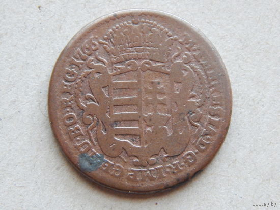 Венгрия 1 денар 1766г.