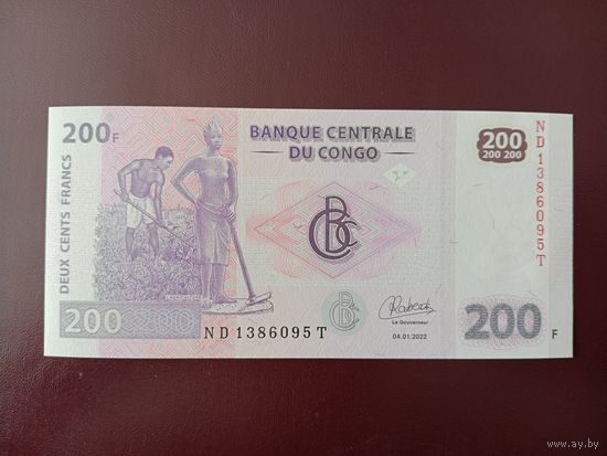 Конго 200 франков 2022 UNC