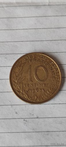 Франция 10 сентим 1968