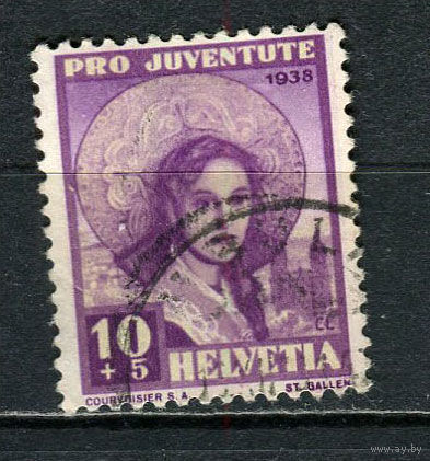 Швейцария - 1938 - Национальные костюмы 10 + 5С - [Mi.332] - 1 марка. Гашеная.  (Лот 55HM)-T2P13