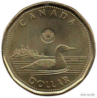 Конфедерация Канада. 1 доллар 2023. UNC. Король Карл (Чарльз) III. Фауна. Гагара.