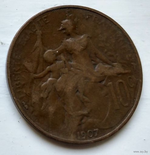 Франция 10 сантимов, 1907 2-5-13