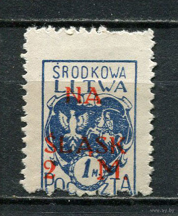 Центральная Литва - 1921 - Надпечатка NA SLASK и нового номинала 2M на 1M - [Mi.24A] - 1 марка. MH.  (Лот 59HQ)-TG3P2