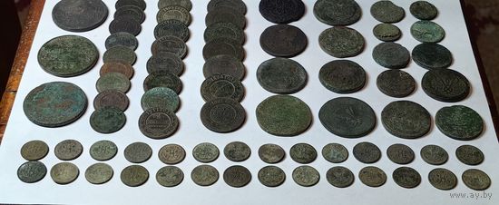 Лот монет РИ. 72 шт. 520 гр