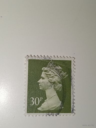 Великобритания 1971 Профиль королевы Елизаветы II, созданный на основе скульптуры Арнольда Машина