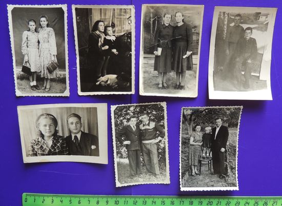 Фото "Пары", 1930-1950-е гг., Зап. Бел., старая Польша, 7 шт.
