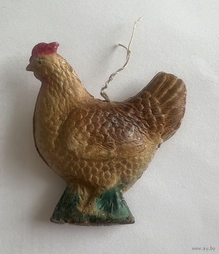 Старинная картонная Ёлочная игрушка Курочка из набора Скотный Двор с 1939г. картонаж каталог СССР