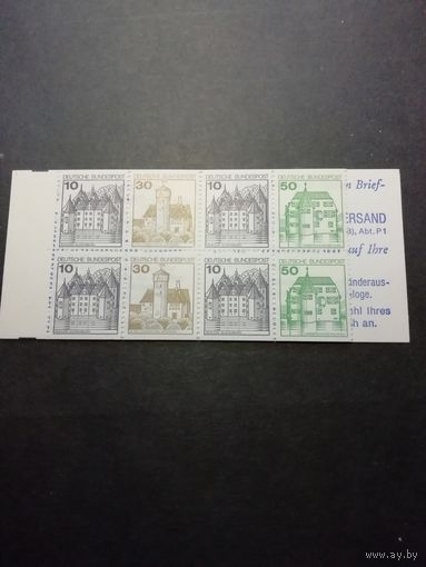 ФРГ 1980 Буклет Мi 22 oZ H-Blatt 27 8 марок серии "Стандарт. Архитектура" (чистый**) Mi.913cd-914cd,1038cd каталог 4.00 евро