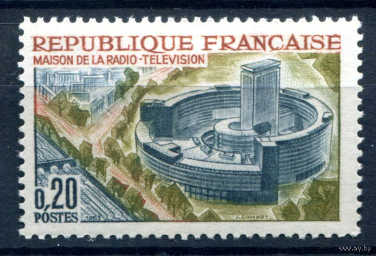 Франция - 1963г. - открытие дома радио и телевидения - 1 марка - полная серия, MH [Mi 1457]. #2-Fr-57-A-1