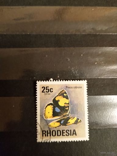 1974 британская колония Родезия фауна бабочка самая дорогая марка серии (3-3)