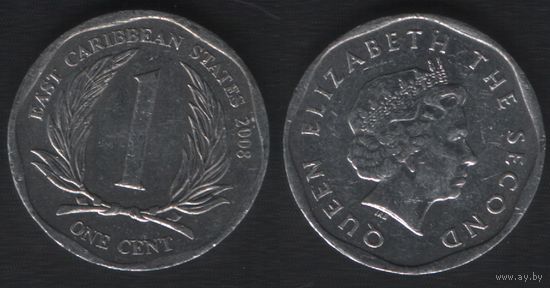 Восточные карибы km34 1 цент 2008 год (nf02