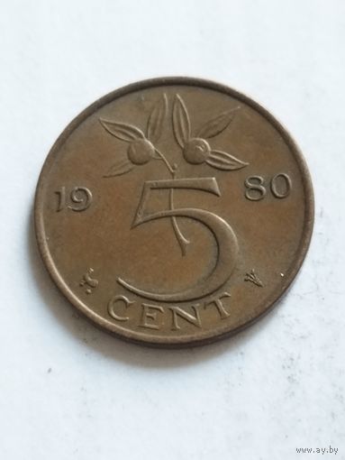 Нидерланды 5 центов 1980