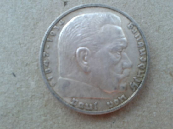 Германия 5 марок F 1935 Гинденбург