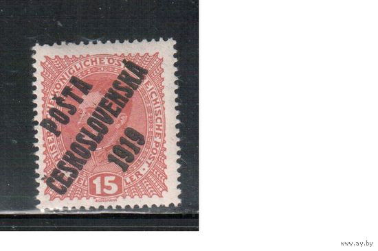 Чехословакия-1919,(Мих.63)  **  , Стандарт, Надп. на марках Австрии