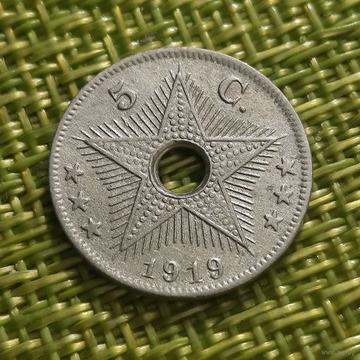 Бельгийское Конго 5 сантимов, 1919 г