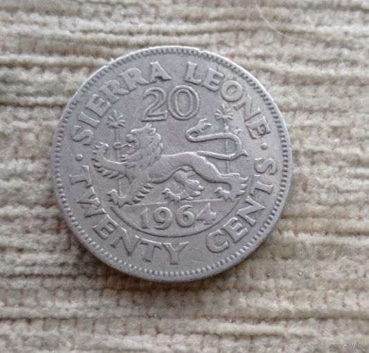 Werty71 Сьерра-Леоне 20 центов 1964 Лев