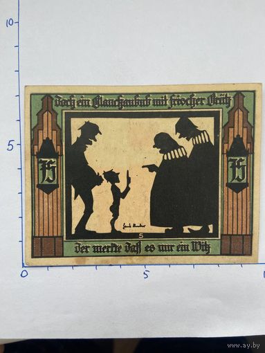 Нодгельд 75 пфеннигов Глахау. Веймарская республика - 0202