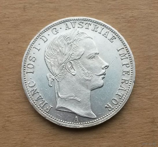 Австрийская империя, флорин 1860 г., серебро 0.900, Франц Иосиф I (1848-1916)
