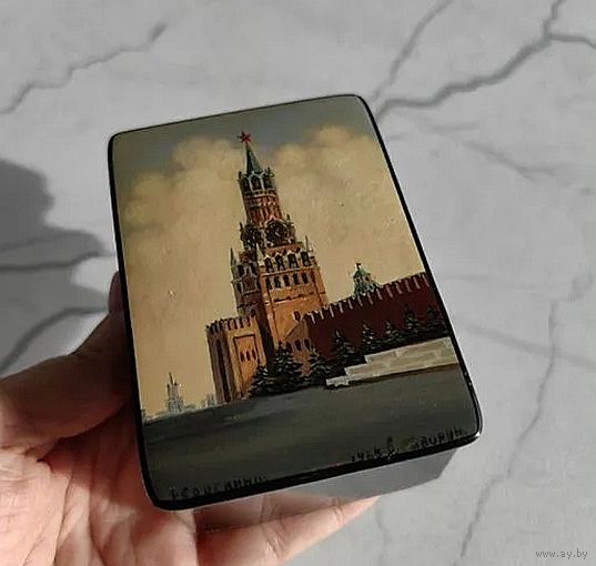Шкатулка СССР 1965г год Федоскино Кремль авторская работа Смотрите другие мои лоты!