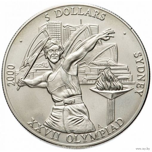 Либерия 5 долларов, 2000 XXVII летние Олимпийские Игры, Сидней 2000 UNC капсула