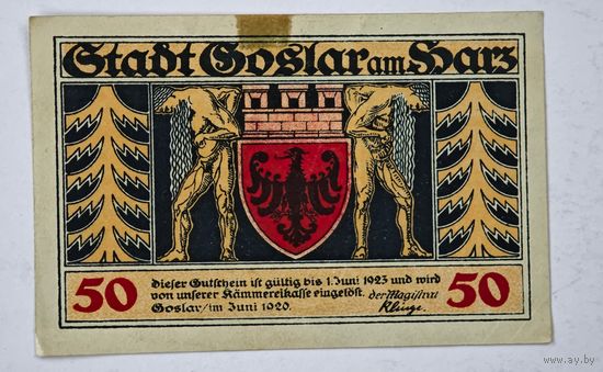 1923 год 50  пфеннигов  Германия нотгельд