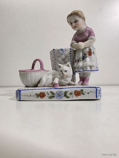 Девушка с котом. Conta Boehme.  Старая Германия