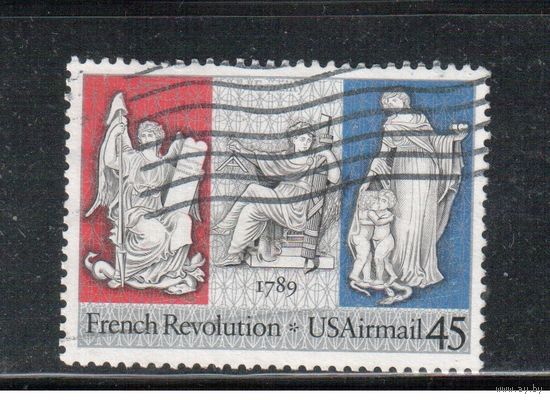 США-1989, (Мих.2044),  гаш.,  200-лет французской революции (одиночка)