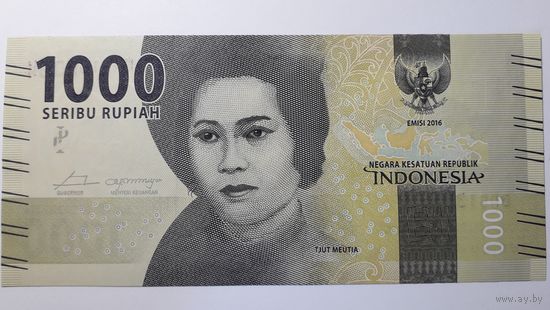 Индонезия, 1000 рупий 2016 г. Серия BAS. UNC.