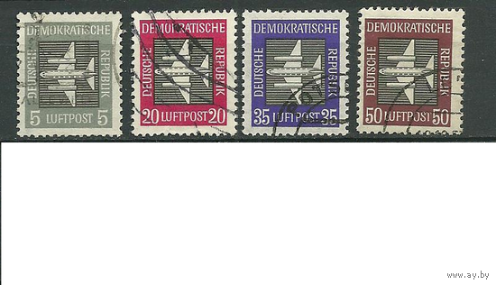 ГДР 1957 M# 609-615 (о) стандарт, авиация, самолет 3 марки