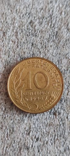 Франция 10 сентим 1988