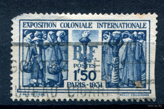 Франция (Республика) - 1931г. - международная колониальная выставка - 1 марка - полная серия, гашёная, есть утончение на уголке [Mi 262]. #1-Fr-7-A-2