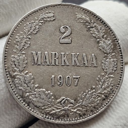 2 марки 1907 для Финляндии.  Николай Второй aUNC