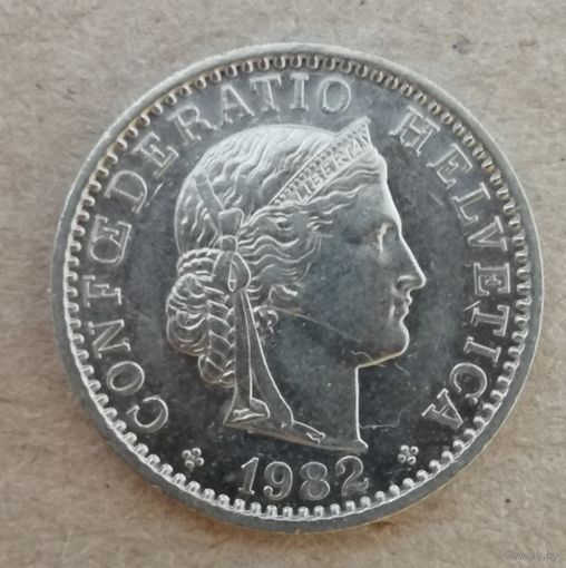 Швейцария 20 раппенов 1982 г., KM# 29a ю