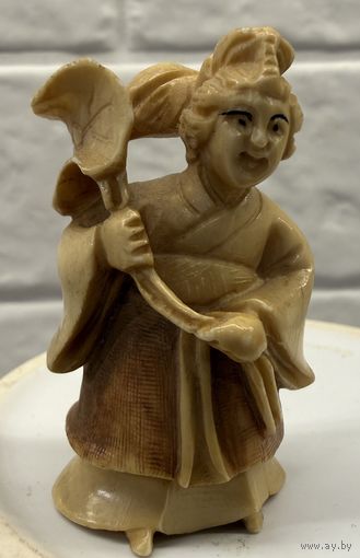 Фигурка из БИВНЯ МАМОНТА. 6. СТАРАЯ. 19 век. Клеймо. НЭЦКЕ ?  Распродажа коллекции!!!